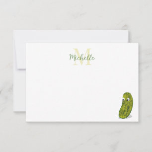 Carte De Correspondance Cornichon de dessin animé mignon monogramme person