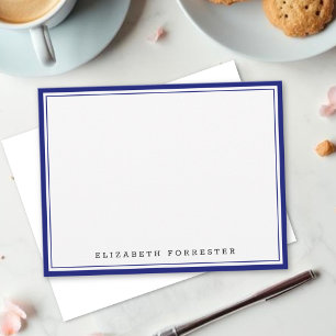 Carte De Correspondance Correspondance à deux bordures bleu classique de l