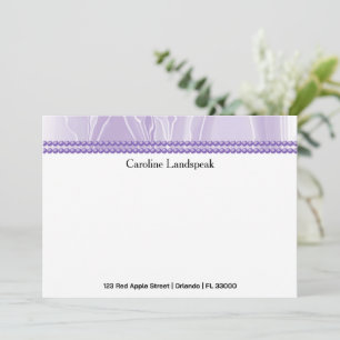 Carte De Correspondance Correspondance de luxe personnalisée soie violette
