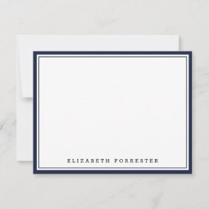 Carte De Correspondance Correspondance double bordure Denim Blue Classic