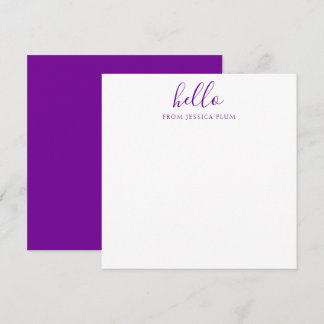 Carte De Correspondance Correspondance Hello violet moderne