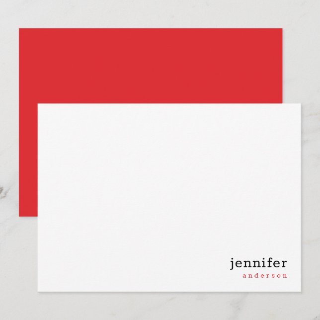 Carte De Correspondance Correspondance rouge Rose professionnel moderne (Devant / Derrière)