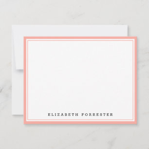 Carte De Correspondance Correspondance saumon Pink Classic Double Bordure