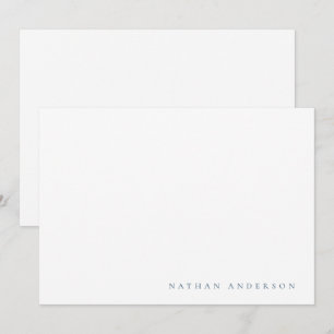 Carte De Correspondance Correspondance simple minimaliste bleue Pierre