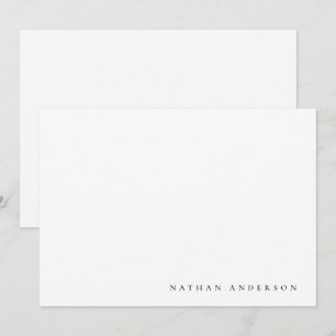 Carte De Correspondance Correspondance simple minimaliste noire blanche