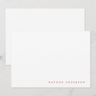 Carte De Correspondance Correspondance simple minimaliste rouge rubis