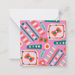 Carte De Correspondance Couleur de bonbon Formes Abstraites - Rose, Vert, 
