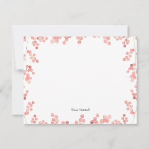 Carte De Correspondance Couleur d'eau fleurie rose bébé
