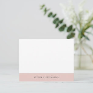 Carte De Correspondance Couleur rose pâle classique Nom du bloc de couleur