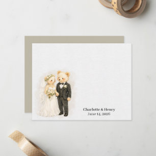 Carte De Correspondance Couple d'ours personnalisé pour mariage