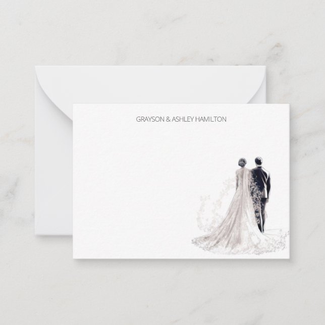 Carte De Correspondance Couple Mariage personnalisé (Devant)