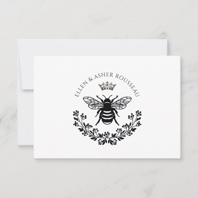 Carte De Correspondance Couple marié Abee Floral Nom du Mariage Logo (Devant)
