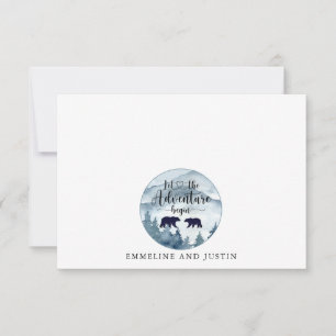 Carte De Correspondance Couple Nouvelle Forêt Aquarelle Aventure Commence