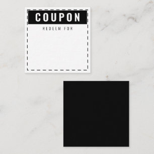 Carte De Correspondance Coupons du jour   Noir classique blanc