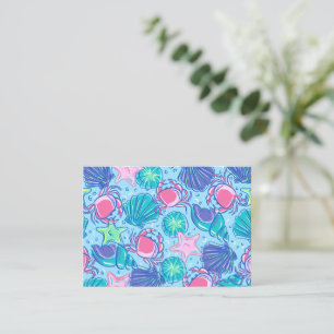 Carte De Correspondance Crabe des coquillages de Preppy Beach