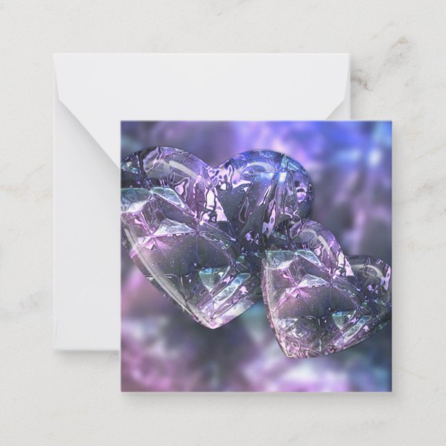 Carte De Correspondance Cracked Glass Hearts (Devant)