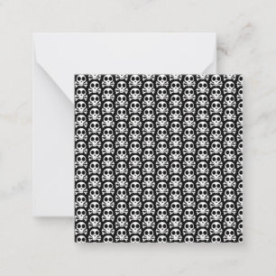 Carte De Correspondance crâne effrayant sur fond noir