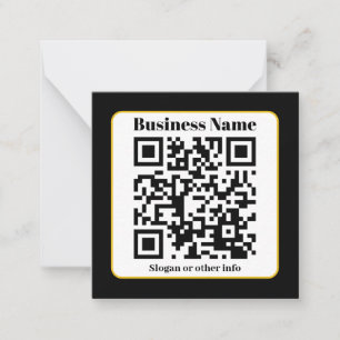 Carte De Correspondance Create Your Own QR Code   Black White Gold Border