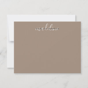 Carte De Correspondance Crème Script Beige Avec Texte De Superposition Noi