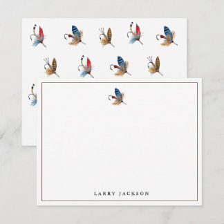 Carte De Correspondance Crochets de pêche à l'aquarelle plats