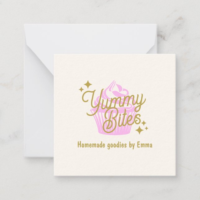 Carte De Correspondance Cupcake rose (Devant)