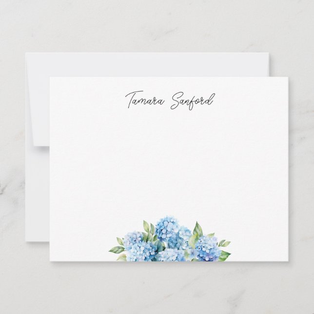Carte De Correspondance Custom Blue Hydrangea (Devant)