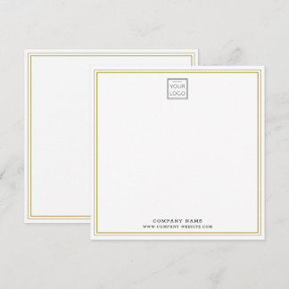 Carte De Correspondance Custom Business Company Logo Gold Double Border
