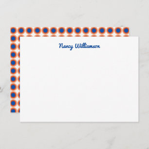 Carte De Correspondance Custom Dark Blue Orange Maroon Retro Ajouter un no