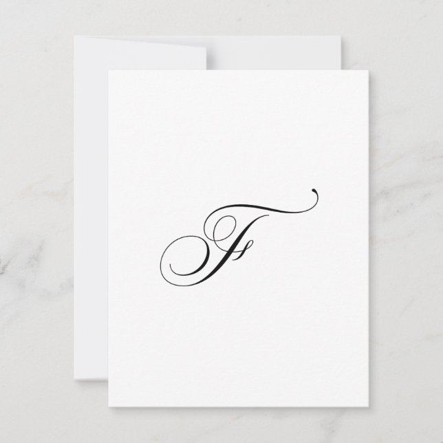 Carte De Correspondance Custom Script Monogram "F" (Devant)