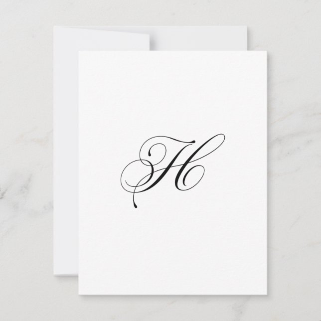 Carte De Correspondance Custom Script Monogram "H" (Devant)