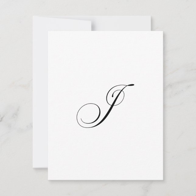 Carte De Correspondance Custom Script Monogram "J" (Devant)