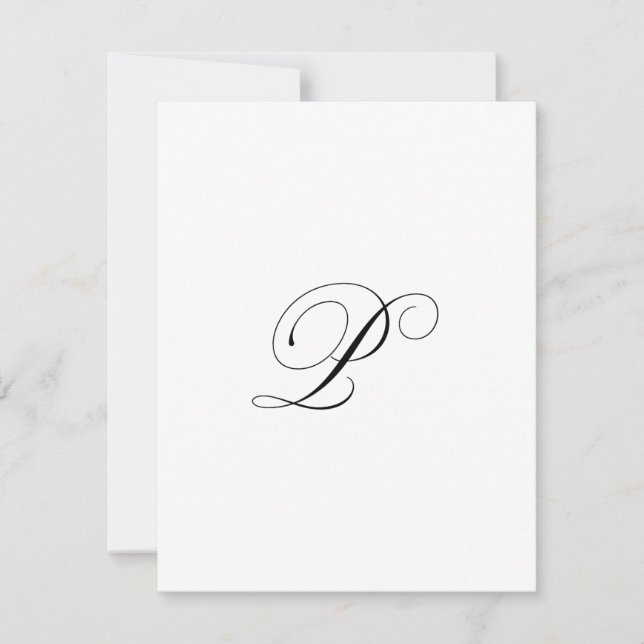 Carte De Correspondance Custom Script Monogram "P" (Devant)