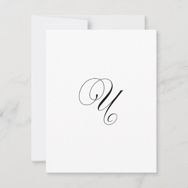 Carte De Correspondance Custom Script Monogram "U" (Devant)