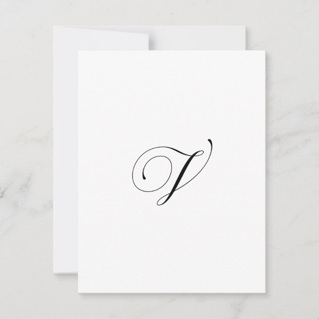 Carte De Correspondance Custom Script Monogram "V" (Devant)