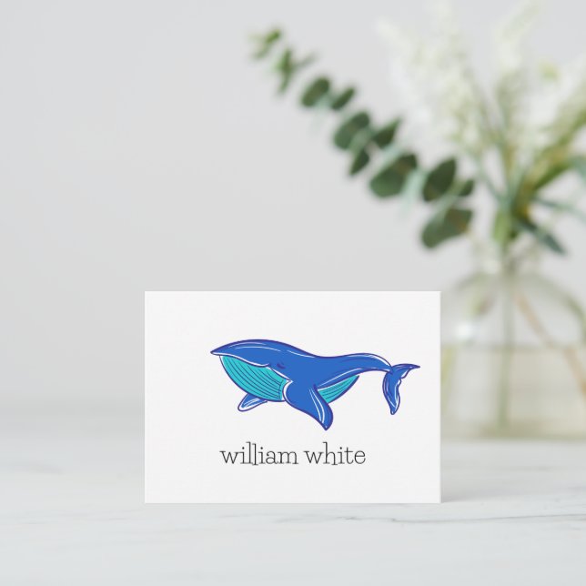 Carte De Correspondance Cute baleine personnalisée (Debout devant)