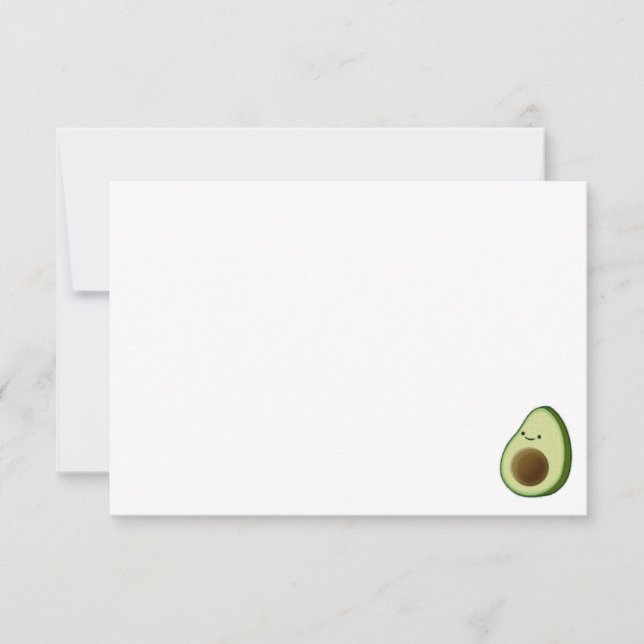 Carte De Correspondance Cute Cartoon Avocado Custom Blank (Devant)