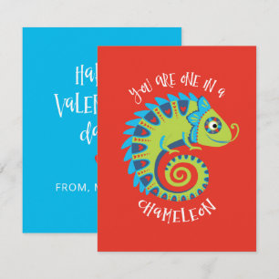 Carte De Correspondance Cute Chameleon Kids Valentines Day Classroom
