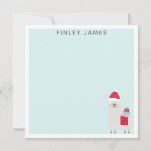 Carte De Correspondance Cute Christmas Llama Turquoise Monnaie Personnalis