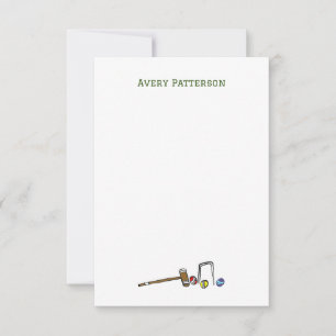 Carte De Correspondance Cute Croquet Main Illustré Preppy Boho Chic