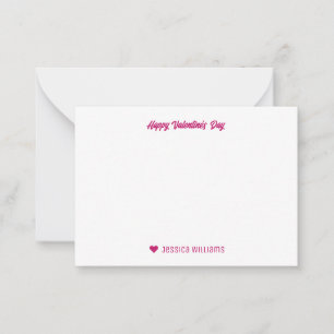 Carte De Correspondance Cute Cupid Bow Arrow Coeur rose Saint Valentin