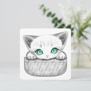 Carte De Correspondance Cute de chat et pointe joueuse à partir d'une poch