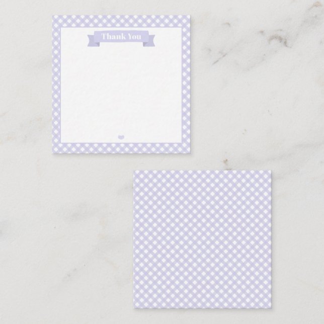 Carte De Correspondance Cute Lavande En vichy Merci Motif (Devant / Derrière)