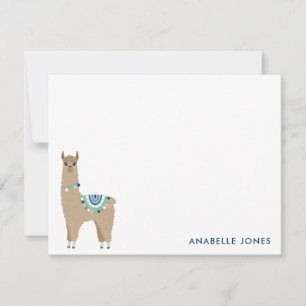 Carte De Correspondance Cute Llama Personnalisé Appartement Merci Notes