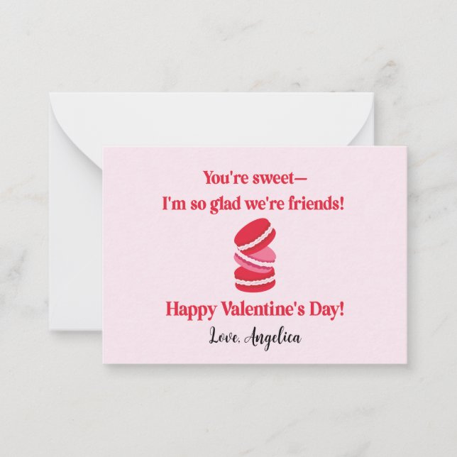 Carte De Correspondance Cute Macarons Valentines Salle de classe (Devant)