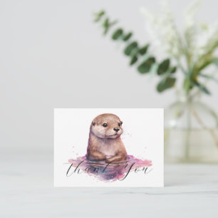 Carte De Correspondance Cute Otter Merci