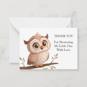 Carte De Correspondance Cute Owl Merci