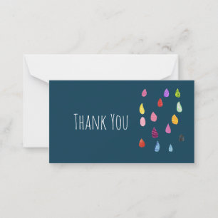 Carte De Correspondance Cute raindrops colorful rain art