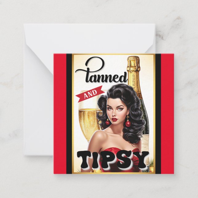 Carte De Correspondance Cute tannées et tipsy Pinup (Devant)