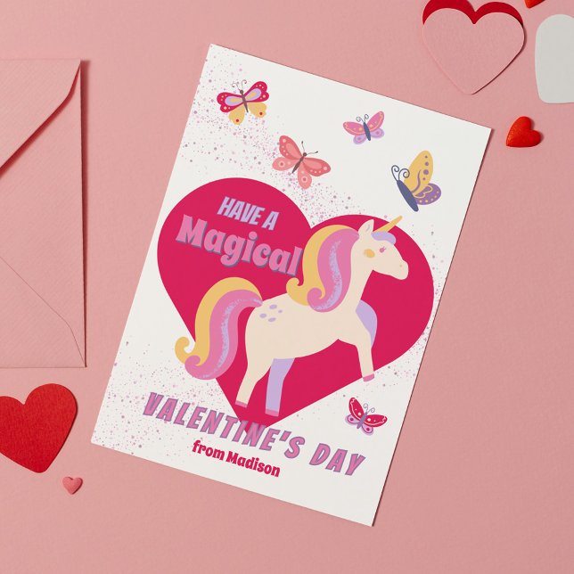 Carte De Correspondance Cute Unicorn Classroom Valentine's Day Cards (Cute Unicorn Classroom Valentine's Day Cards
)