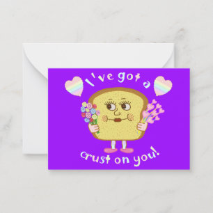 Carte De Correspondance Cute Valentine's Day Pain Pun Kids Classe